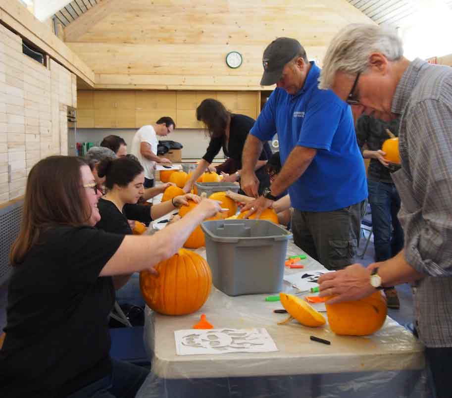 Team PhD hard at work carving