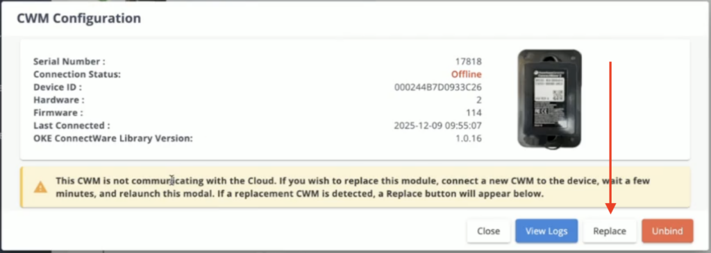 ConnectWare module replacement interface