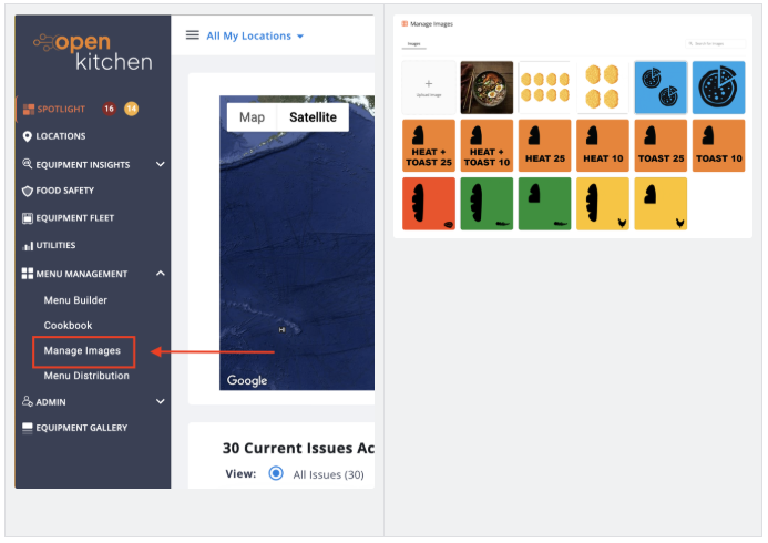 Screenshot showing the Open Kitchen Dashboard